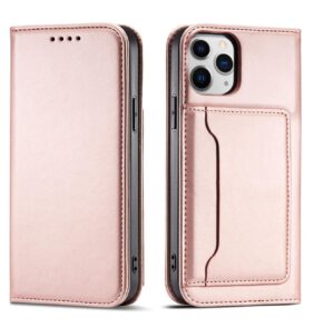 Magnet Card Case for iPhone 12 Pro Max Pouch Card Wallet Card Holder Pink