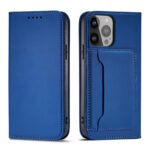 Magnet Card Case for iPhone 13 Pro cover card wallet card stand blue
