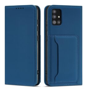 Magnet Card Case For Samsung Galaxy A12 5G Pouch Wallet Card Holder Blue