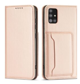 Magnet Card Case Case for Samsung Galaxy A12 5G Pouch Wallet Card Holder Pink