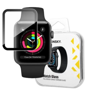 Wozinsky Watch Glass Hybrid Glass for Apple Watch 3 42mm / Watch 2 42mm / Watch 1 42mm Black