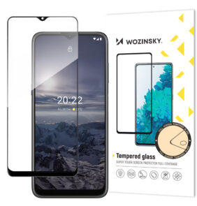 Wozinsky super tough full glue tempered glass full screen with frame case friendly nokia g21 / g11 black