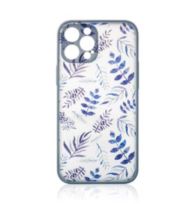 Design Case for iPhone 12 Pro Max flower case dark blue