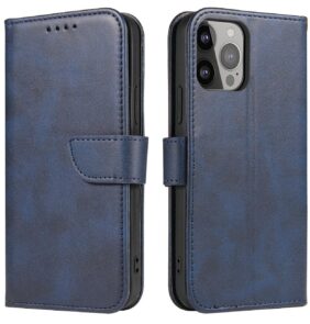 Magnet Case case for iPhone 14 Pro Max flip cover wallet stand blue