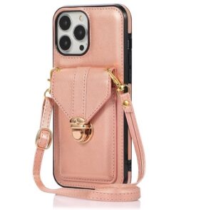 Θήκη Κινητού Πλάτης Cross Body για Apple Iphone 13 Pro ΡΟΖ ΧΡΥΣΟ