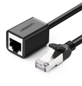Ugreen Extension Network Cable Internet Ethernet Patchcord RJ45 F/UTP Cat. 6 1000Mbps 0.5m Black (NW112)