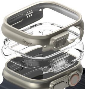 RINGKE SLIM 2-PACK APPLE WATCH ULTRA 1 / 2 / 3 (49 MM) CLEAR & TITANIUM GREY