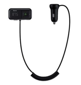Baseus S-16 FM Transmitter Bluetooth 5.0 2x USB car charger AUX MP3 TF micro SD 3