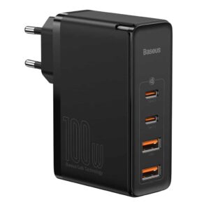 Baseus GaN2 Pro fast wall charger 100W USB / USB Typ C Quick Charge 4+ Power Delivery Black (CCGAN2P-L01)