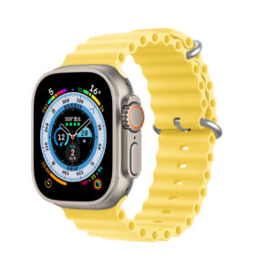 Dux Ducis Strap Watch Strap 8 / 7 / 6 / 5 / 4 / 3 / 2 / SE (45 / 44 / 42mm) Silicone Band Bracelet Yellow (OceanWave Version)