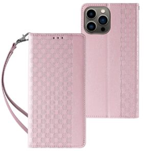 Magnet Strap Case Case For Samsung Galaxy S23 Ultra Flip Wallet Mini Lanyard Stand Pink