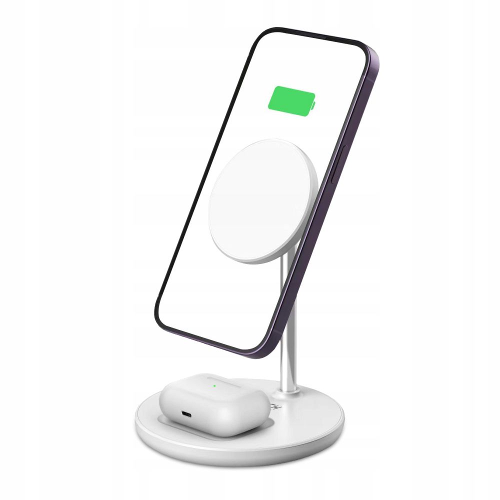 TECH-PROTECT QI15W-A21 2IN1 MAGNETIC MAGSAFE WIRELESS CHARGER WHITE