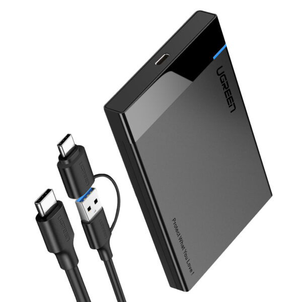 Ugreen adapter enclosure for SATA 2.5'' 6TB drive USB-C 3.0 black (US221)