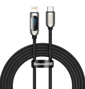 Baseus USB Type C - Lightning 20W fast charging data cable Power Delivery with display screen power meter 2m black (CATLSK-A01)