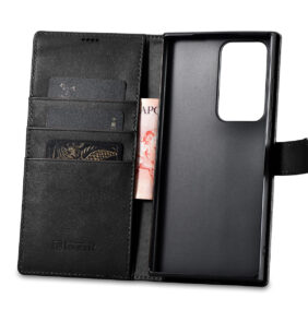 iCarer Wallet Case for Samsung Galaxy S23 Ultra leather case wallet black