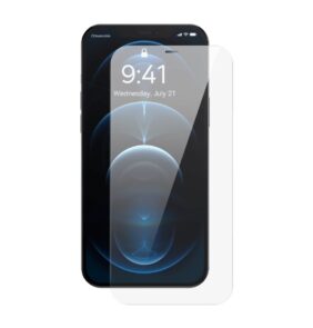 Baseus Full Screen Tempered Glass for iPhone 12 Pro Max with Speaker Cover 0.4mm + Mounting Kit