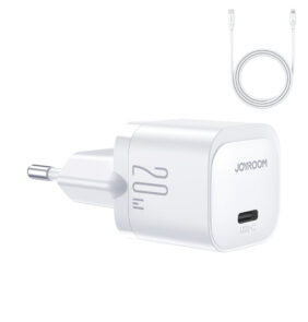 Mini USB C Charger 20W PD with USB C Cable - Lightning Joyroom JR-TCF02 | White