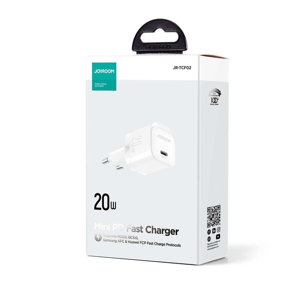 Mini charger USB C 20W PD Joyroom JR-TCF02 | White
