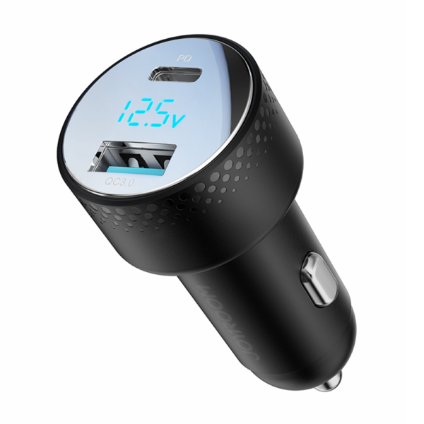 Car charger with voltmeter 53W (USB C