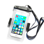 Waterproof case with a PVC phone band - transparent