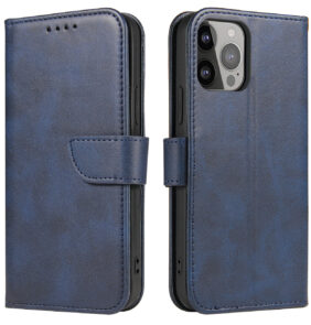 Flip Stand Wallet Case for iPhone 15 Pro Max Magnet Case - Blue