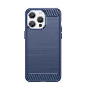 Flexible carbon pattern case for iPhone 15 Pro Max Carbon Case - blue