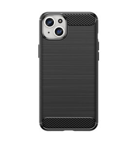 Flexible carbon pattern case for iPhone 15 Plus Carbon Case - black