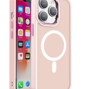 Magnetic Color Matte Case for iPhone 15 Pro - pink