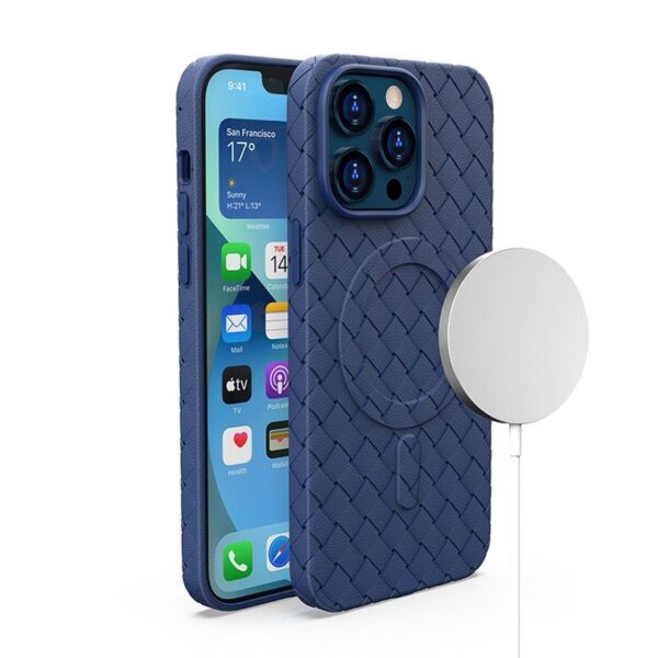Woven Case for iPhone 14 Pro - navy blue