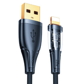 Joyroom fast charging cable with smart switch USB-A - Lightning 2.4A 1.2m black (S-UL012A3)