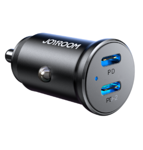 Joyroom JR-CCN06 30W 2x USB-C mini car charger metal - black