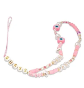 Guess pendant GUSTSHPP Phone Strap pink/pink Beads Shell