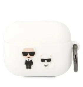 Karl Lagerfeld KLACAPSILKCW AirPods Pro cover white/white Silicone Karl & Choupette