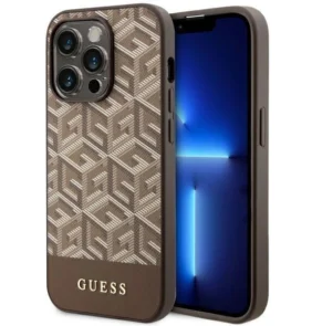 Guess GUHMP14XHGCFSEW iPhone 14 Pro Max 6.7" brown/brown hard case GCube Stripes MagSafe