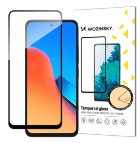 Durable Wozinsky Full Glue Full Screen Tempered Glass with Frame for Xiaomi Redmi 12 - Black