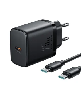 Joyroom JR-TCF11 fast charger up to 25W + USB-C / USB-C cable 1m - black