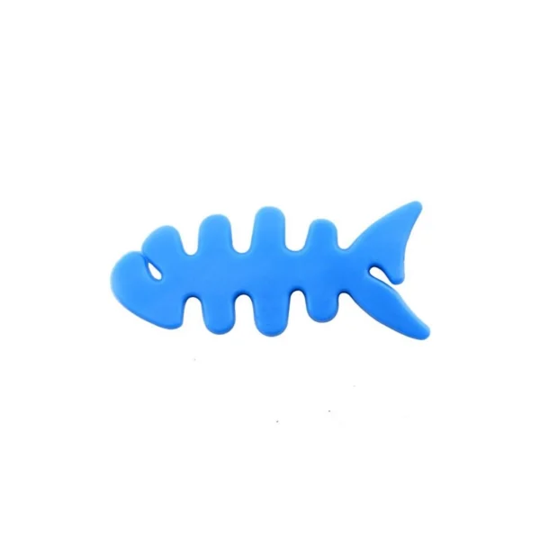 Fish-shaped headphone cable wrap - blue