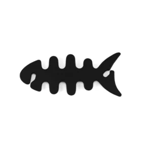 Fish-shaped headphone cable wrap - black