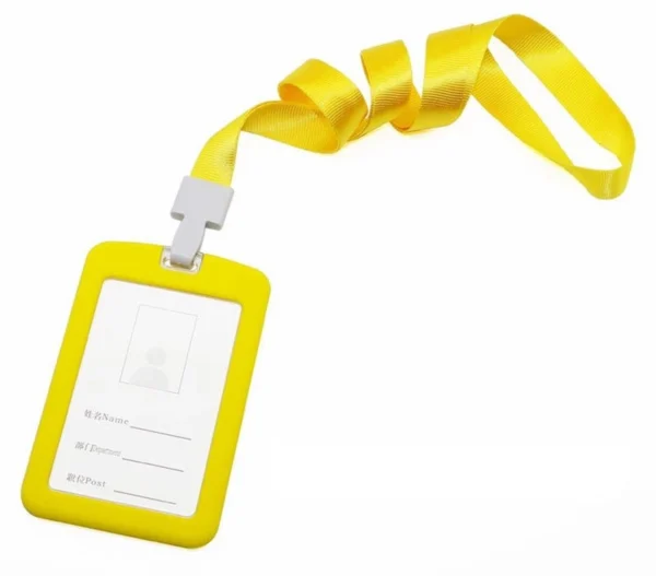 ID badge holder with lanyard - yellow