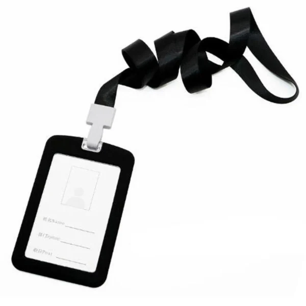 ID badge holder with lanyard - black