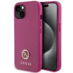 Guess GUHCP15SPS4DGPP iPhone 15 6.1" pink/pink hardcase Strass Metal Logo