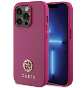 Guess GUHCP15XPS4DGPP iPhone 15 Pro Max 6.7" pink/pink hardcase Strass Metal Logo