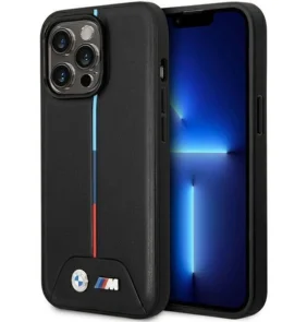BMW BMHMP13L22PVTK case for iPhone 13 Pro / 13 - black Quilted Tricolor MagSafe