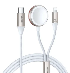 Joyroom 2 in 1 Lightning cable and inductive charger for Apple Watch 1.5m white (S-IW011)