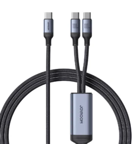 2 in 1 cable Joyroom speedy series SA21-1T2 USB-C - USB-C / USB-C 1.5m black
