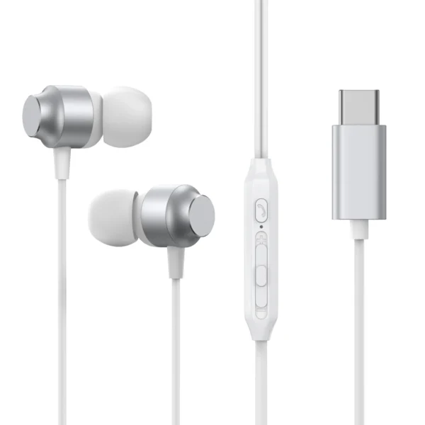 Joyroom JR-EC06 USB-C in-ear headphones - silver