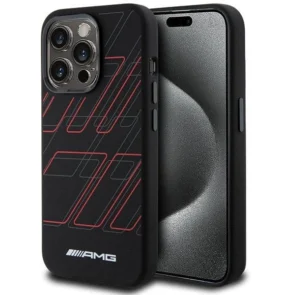 AMG Silicone Large Rhombuses Pattern MagSafe case for iPhone 15 Pro - black