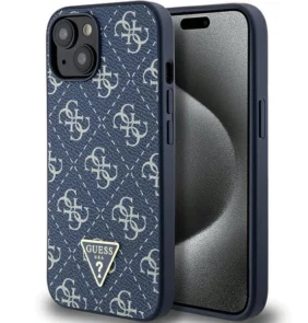 Guess 4G Triangle Metal Logo case for iPhone 15 Plus / 14 Plus - blue