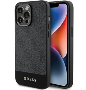 Guess 4G Stripe Collection case for iPhone 15 Pro Max - gray