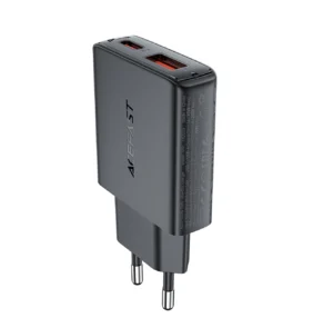 Acefast A69 PD 30W GaN USB-A USB-C wall charger - black